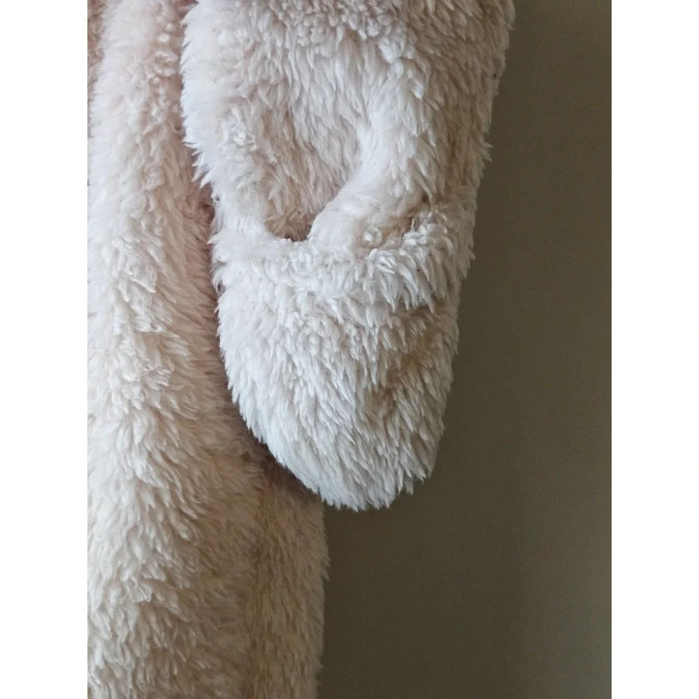 Carter's Baby 3M Light Pink Plush Fleece Hooded‎ Bear Bunting Footed One-Piece
